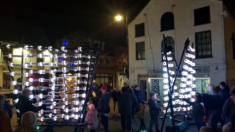 Spilsby getting ready to be illuminated for Light Night